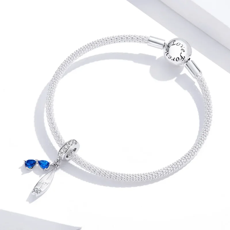 (image for) Pandora Style Silver Happy Surfing Dangle - BSC263 - View 3