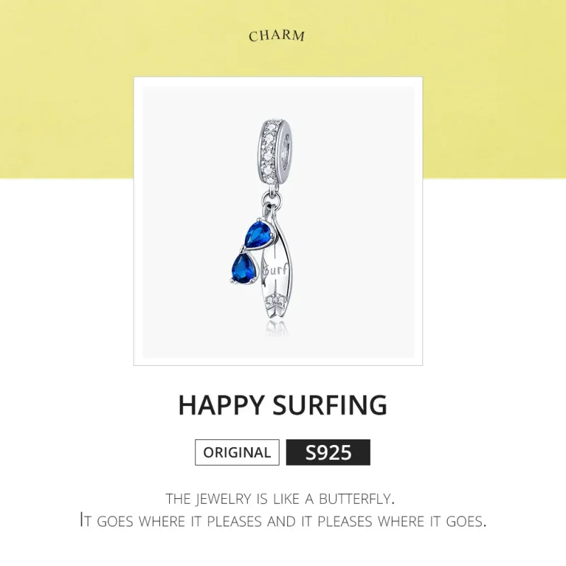 (image for) Pandora Style Silver Happy Surfing Dangle - BSC263 - View 6