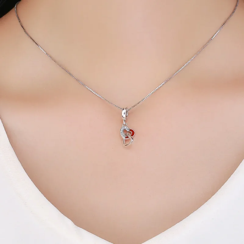 (image for) Pandora Style Silver Heart to Heart Dangle - SCC735 - View 5