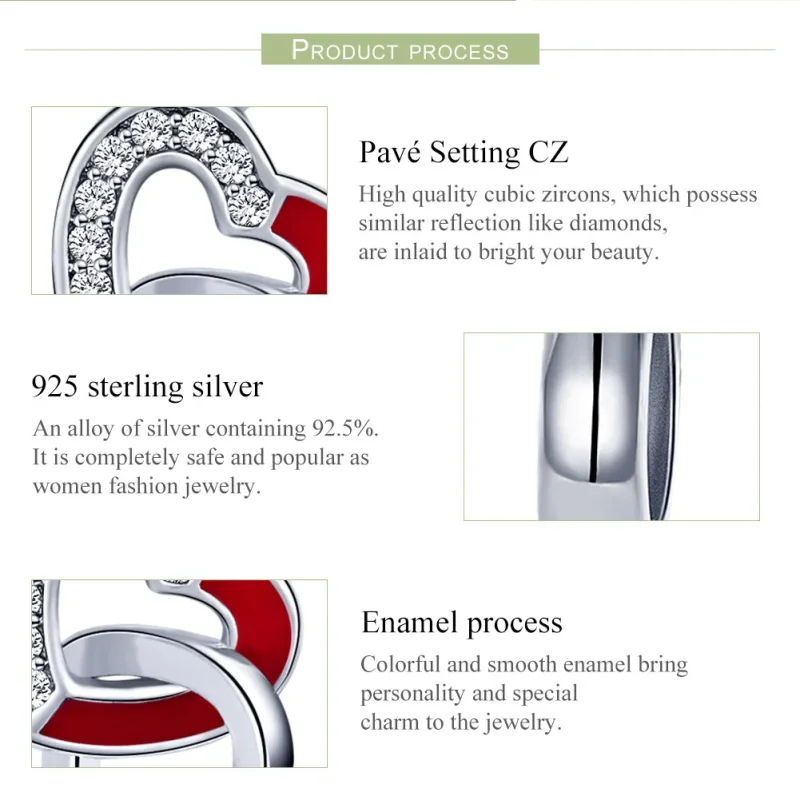 (image for) Pandora Style Silver Heart to Heart Dangle - SCC735 - View 7