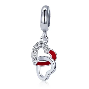 Pandora Style Silver Heart to Heart Dangle - SCC735 (image for) Pandora Style Silver Heart to Heart Dangle - SCC735