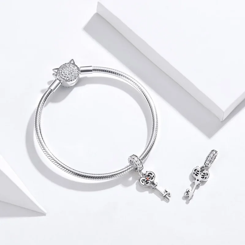 (image for) Pandora Style Silver Heartslock Dangle - BSC092 - View 4