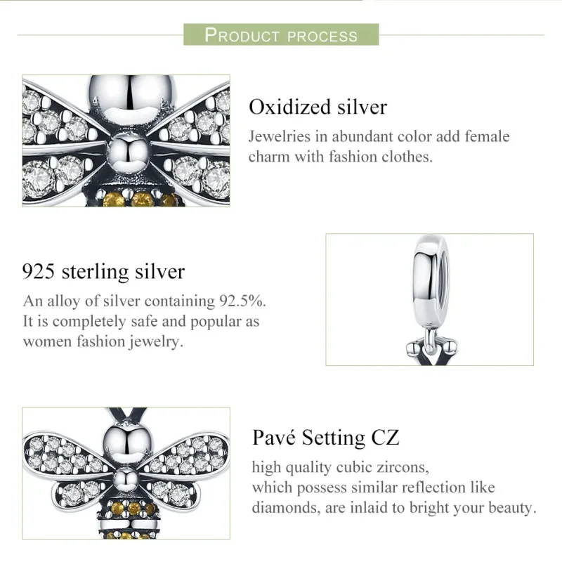 (image for) Pandora Style Silver Honey Dangle - SCC821 - View 7