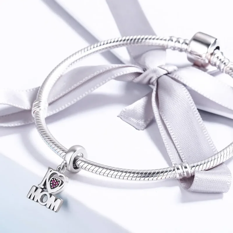 (image for) Pandora Style Silver I Love Mom Dangle - SCC420 - View 5