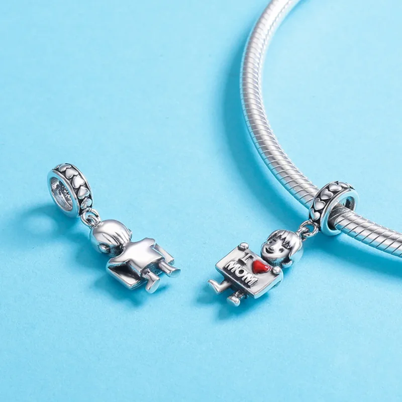 (image for) Pandora Style Silver I Love Mom Dangle - SCC691 - View 6