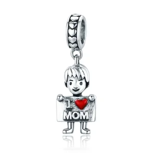 (image for) Pandora Style Silver I Love Mom Dangle - SCC691