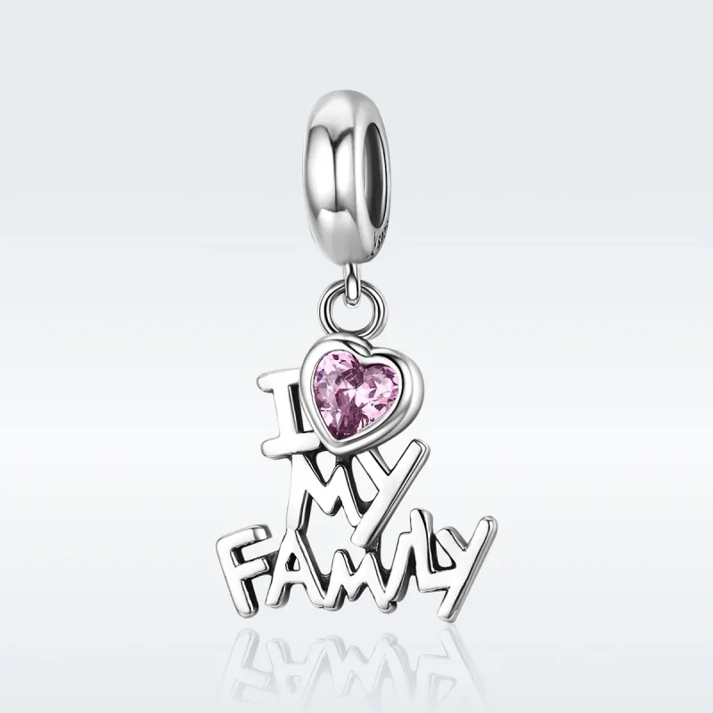 (image for) Pandora Style Silver I Love My Family Dangle - SCC251 - View 2