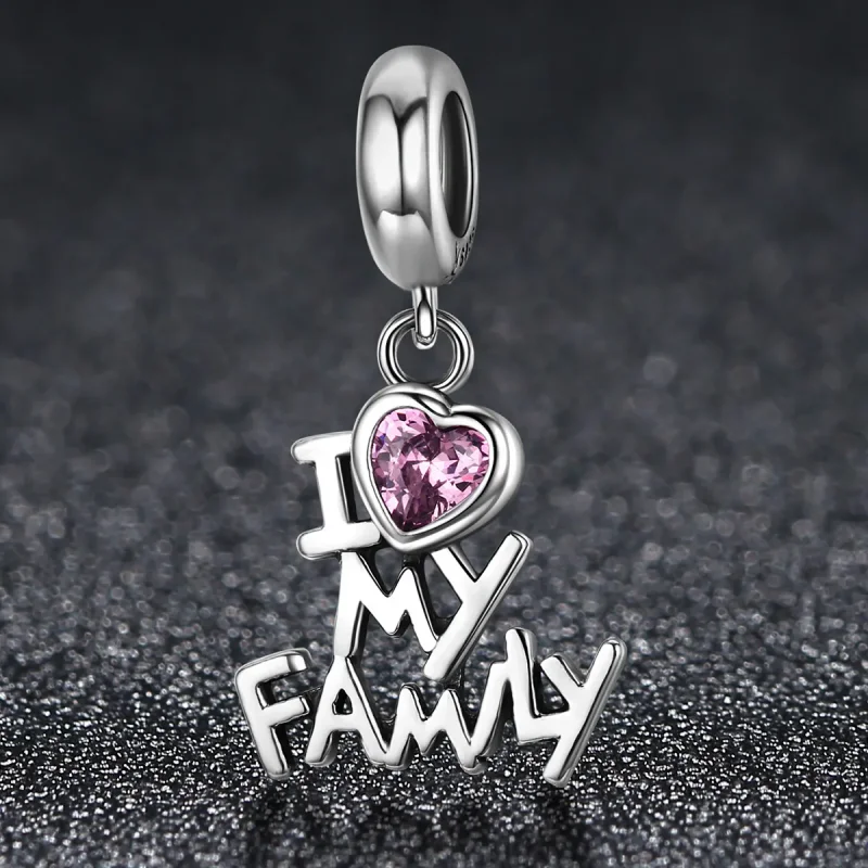 (image for) Pandora Style Silver I Love My Family Dangle - SCC251 - View 3