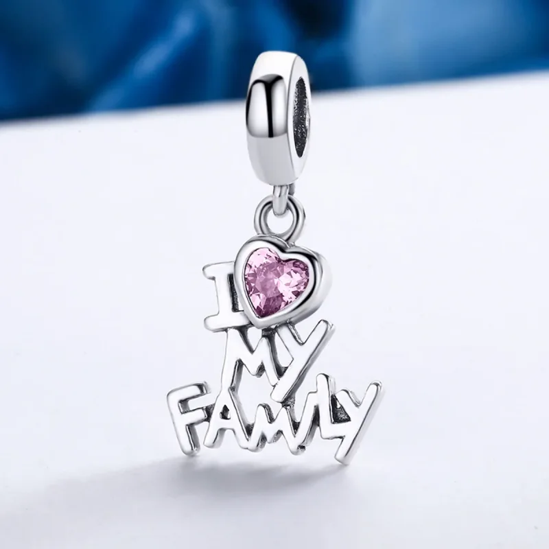 (image for) Pandora Style Silver I Love My Family Dangle - SCC251 - View 4