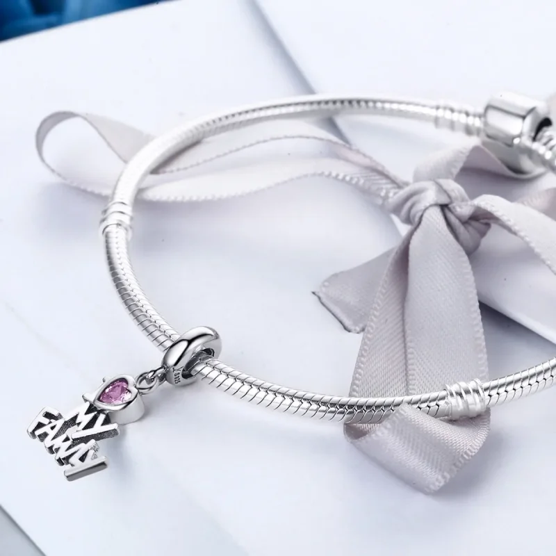 (image for) Pandora Style Silver I Love My Family Dangle - SCC251 - View 6