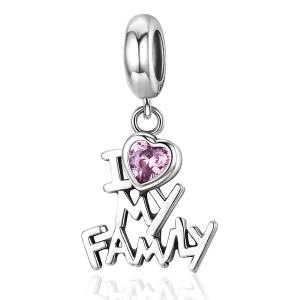 (image for) Pandora Style Silver I Love My Family Dangle - SCC251