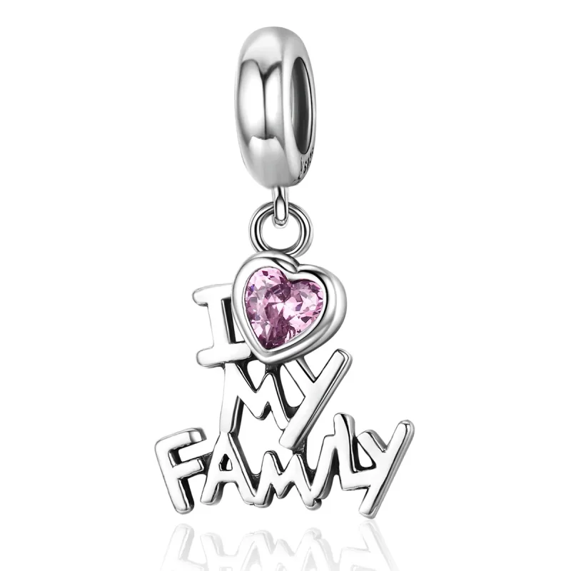 (image for) Pandora Style Silver I Love My Family Dangle - SCC251