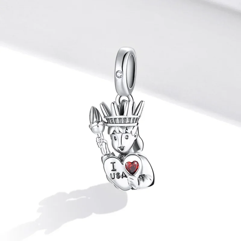 (image for) Pandora Style Silver I love USA Dangle - SCC1883 - View 2