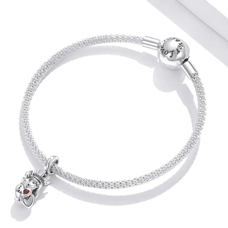 (image for) Pandora Style Silver I love USA Dangle - SCC1883 - View 3