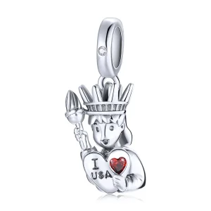 (image for) Pandora Style Silver I love USA Dangle - SCC1883