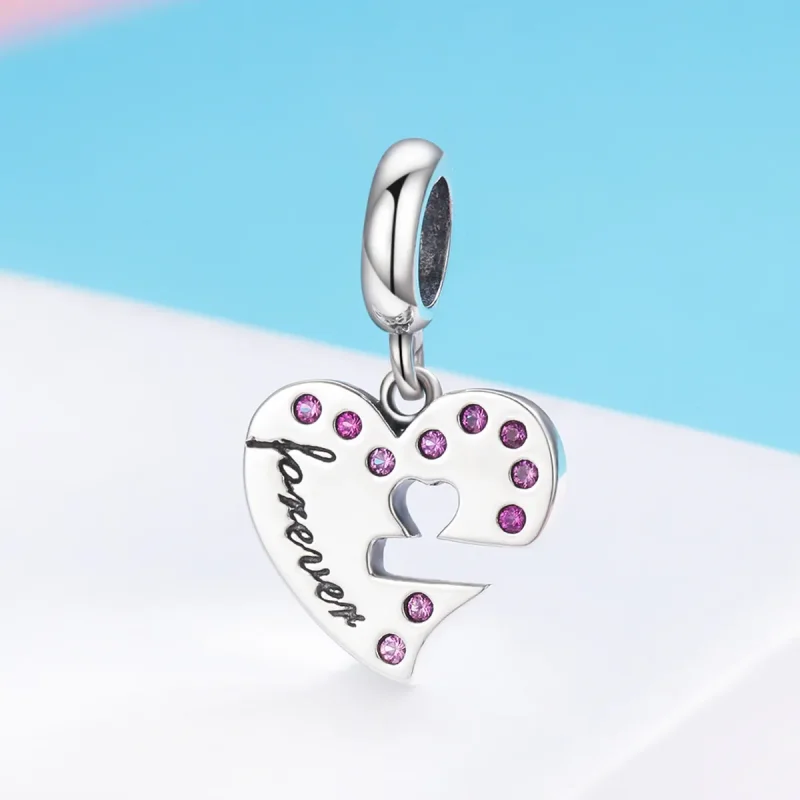 (image for) Pandora Style Silver Key of heart Dangle - SCC638 - View 4