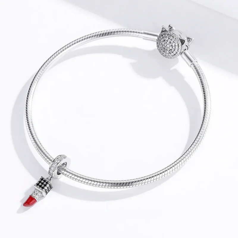 (image for) Pandora Style Silver Lipstick Dangle - SCC1392 - View 3