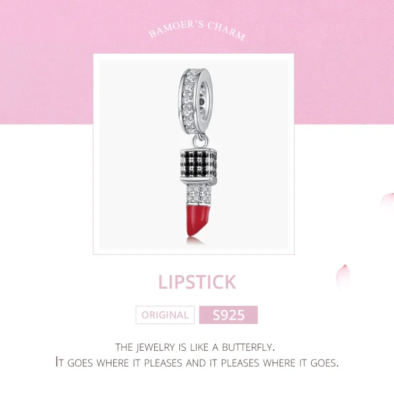(image for) Pandora Style Silver Lipstick Dangle - SCC1392 - View 7