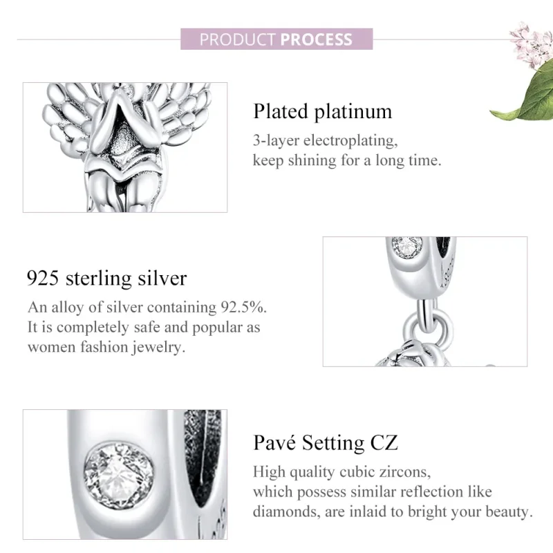 (image for) Pandora Style Silver Little Angel Dangle - SCC1686 - View 8