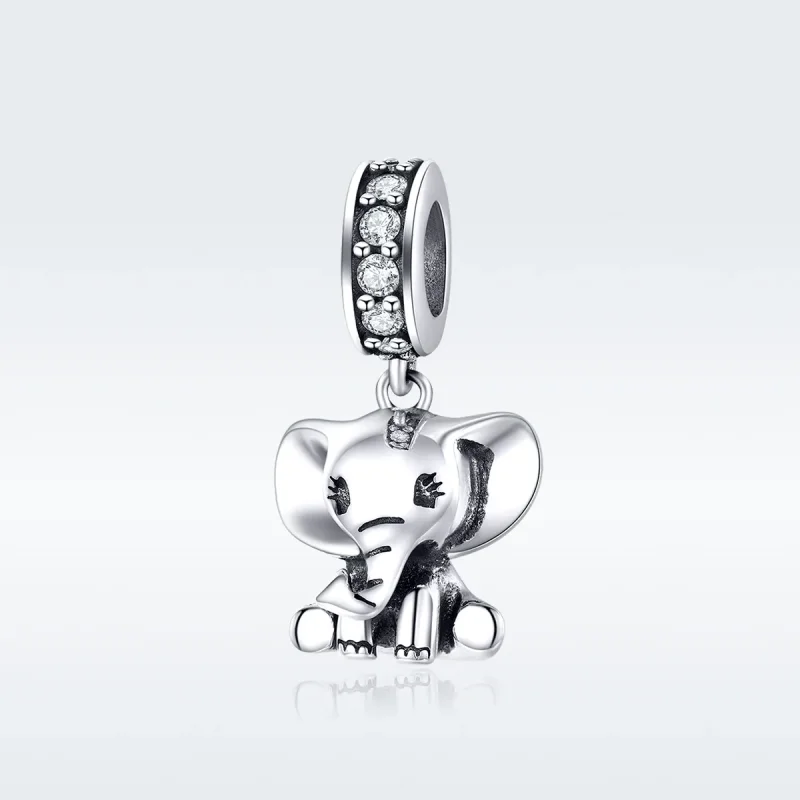 (image for) Pandora Style Silver Little Elephant Dangle - SCC1338 - View 5