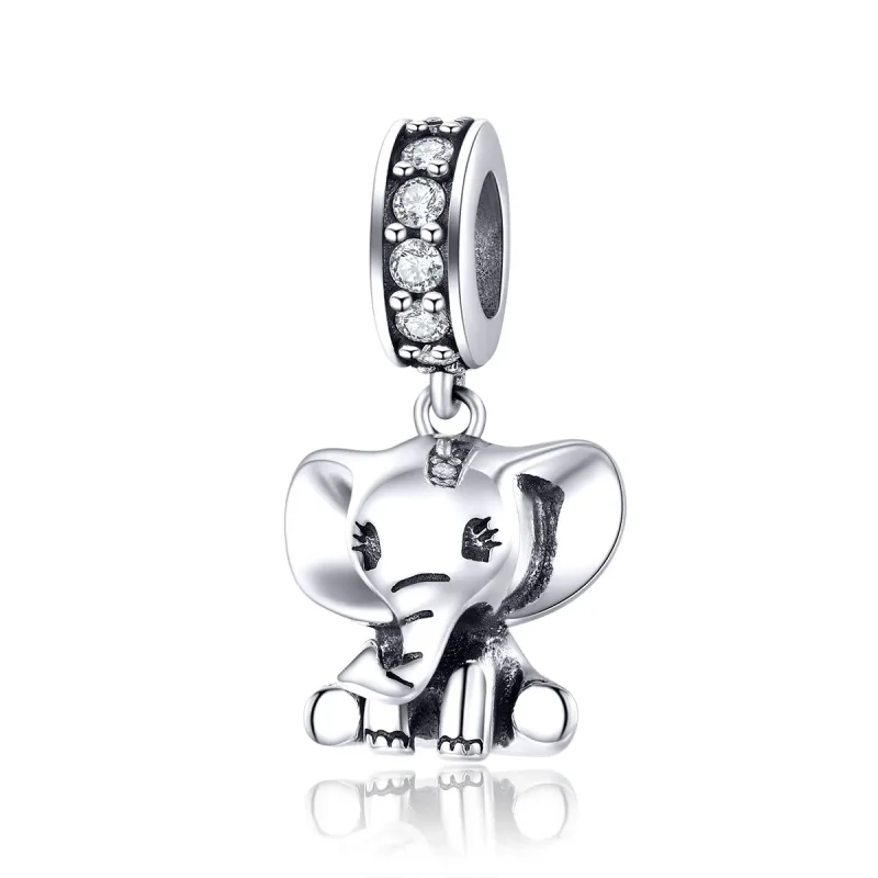 (image for) Pandora Style Silver Little Elephant Dangle - SCC1338