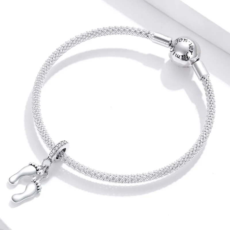 (image for) Pandora Style Silver Little Feet Dangle - SCC1692 - View 3