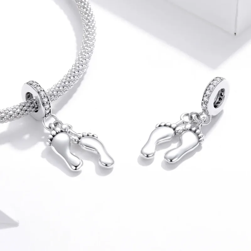 (image for) Pandora Style Silver Little Feet Dangle - SCC1692 - View 4