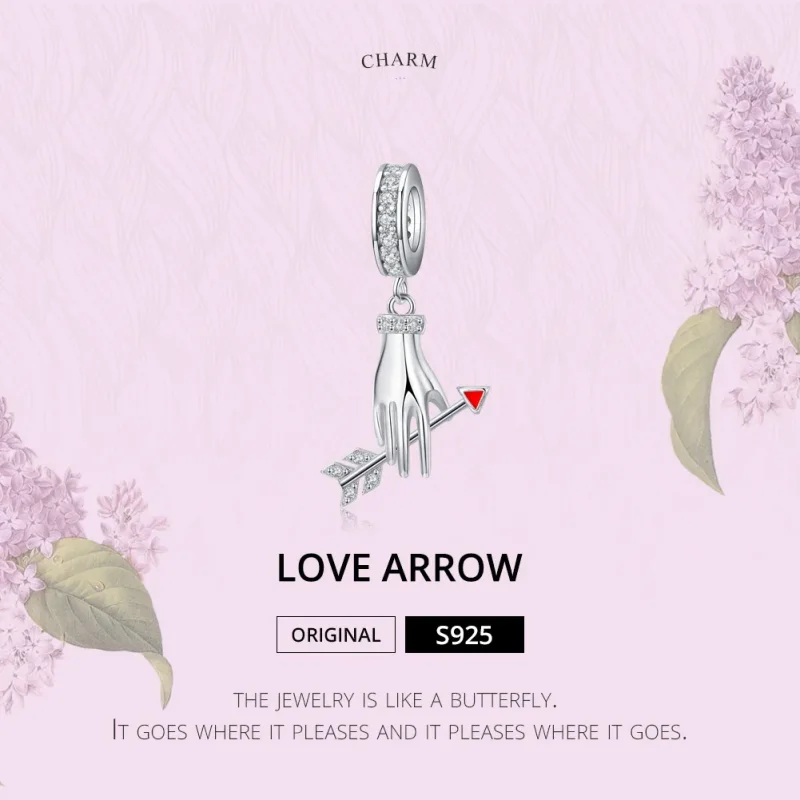 (image for) Pandora Style Silver Love Arrow Dangle - SCC1375 - View 6