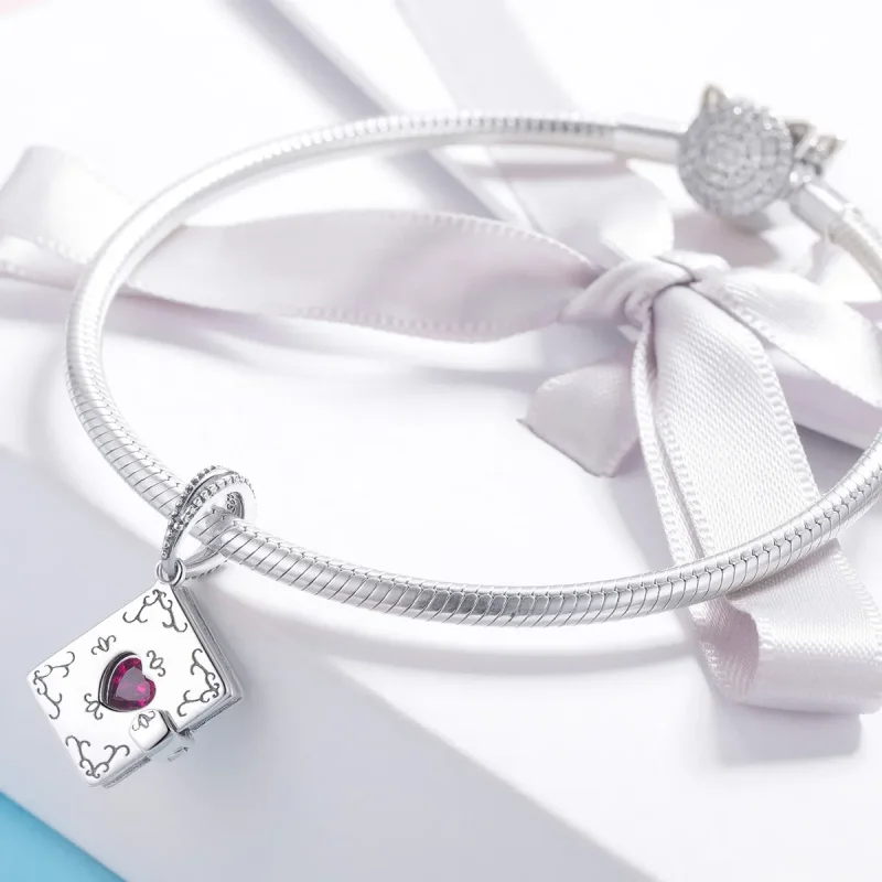 (image for) Pandora Style Silver Love Letter Dangle - SCC980 - View 3