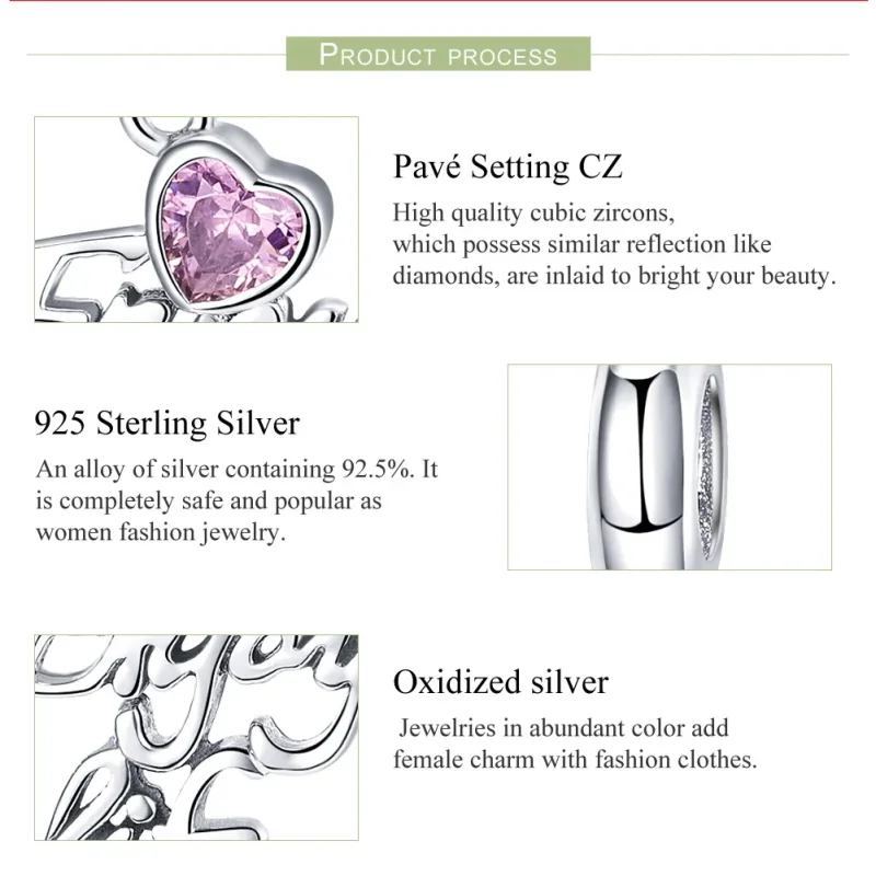 (image for) Pandora Style Silver Love Life Dangle - SCC907 - View 7