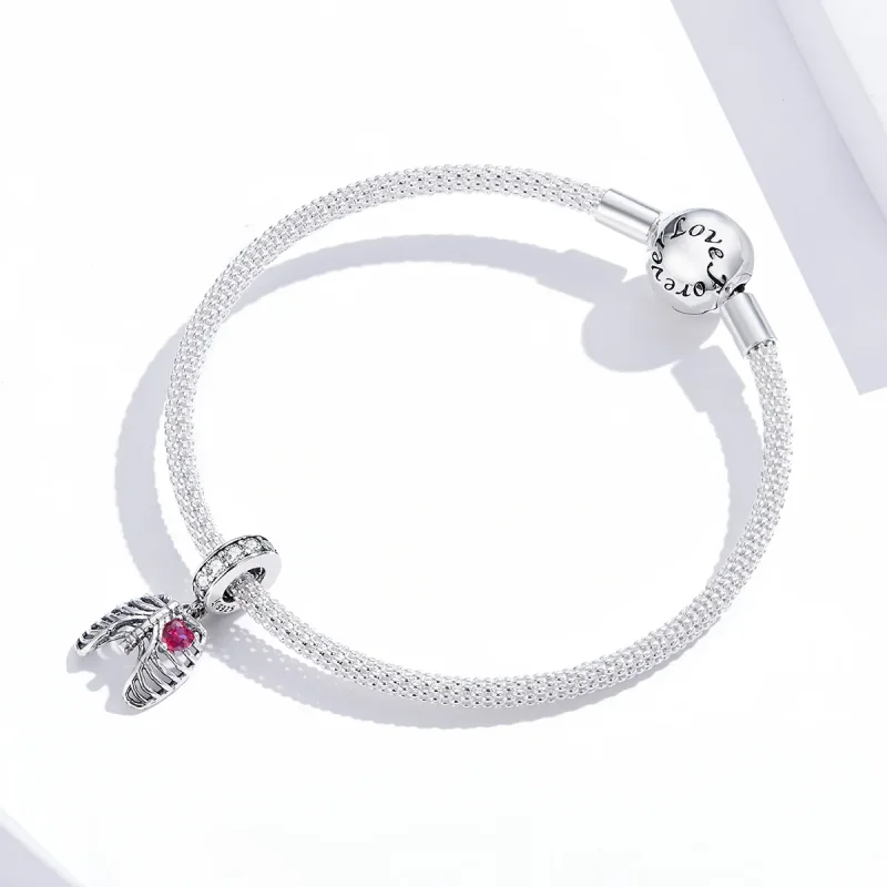 (image for) Pandora Style Silver Love Oath of Ribs Dangle - SCC1459 - View 2