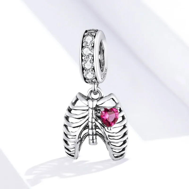 (image for) Pandora Style Silver Love Oath of Ribs Dangle - SCC1459 - View 4