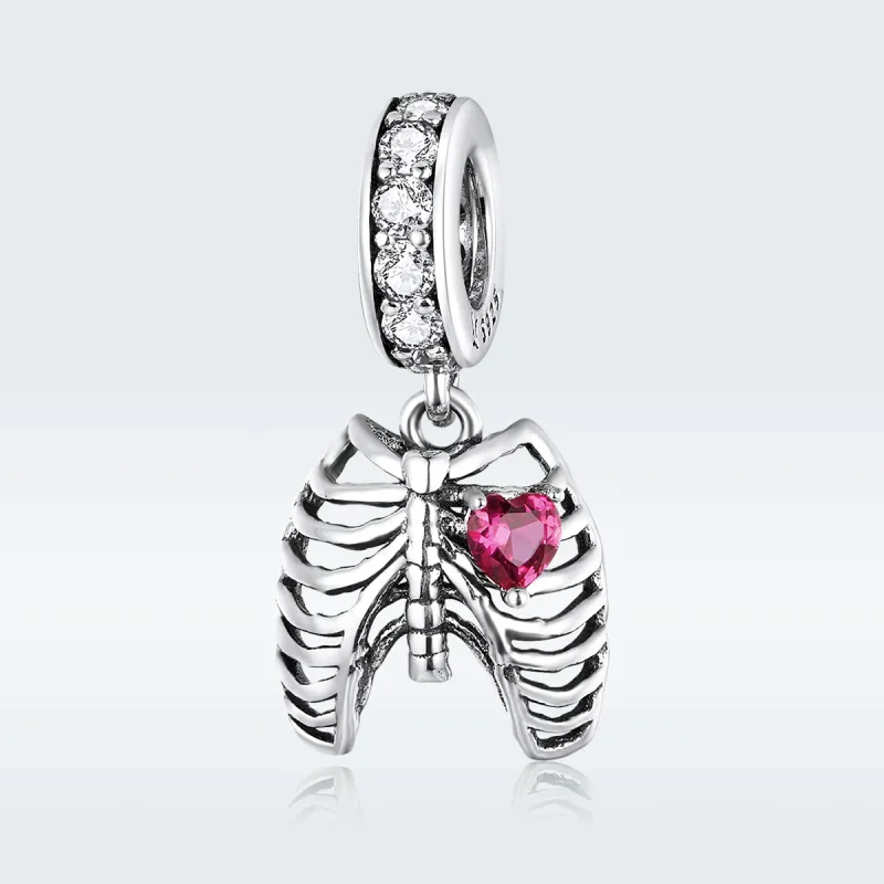 (image for) Pandora Style Silver Love Oath of Ribs Dangle - SCC1459 - View 5