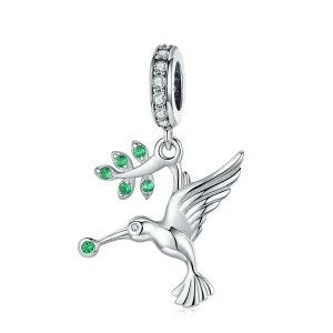 (image for) Pandora Style Silver Lovely Flying Birds Dangle - SCC982