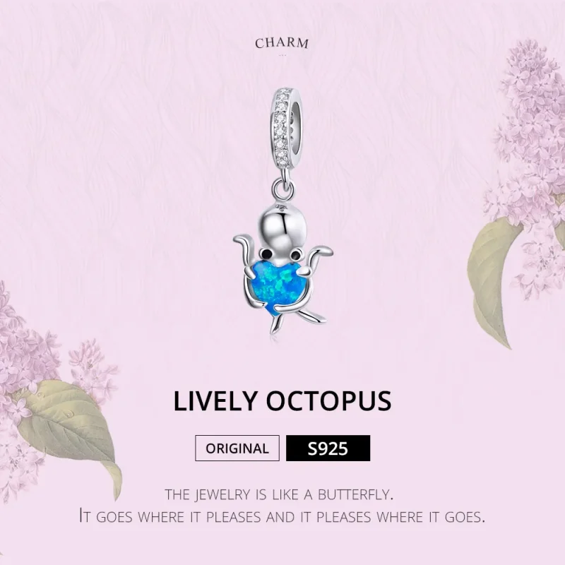 (image for) Pandora Style Silver Lovely Octopus Dangle - SCC1831 - View 6