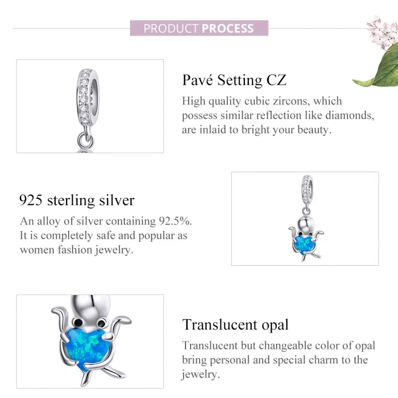 (image for) Pandora Style Silver Lovely Octopus Dangle - SCC1831 - View 8