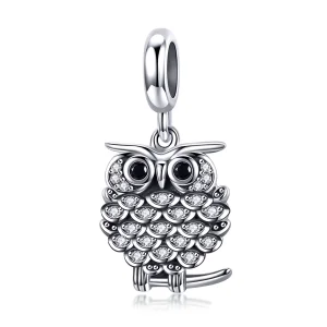 (image for) Pandora Style Silver Lovely Owl Dangle - SCC949