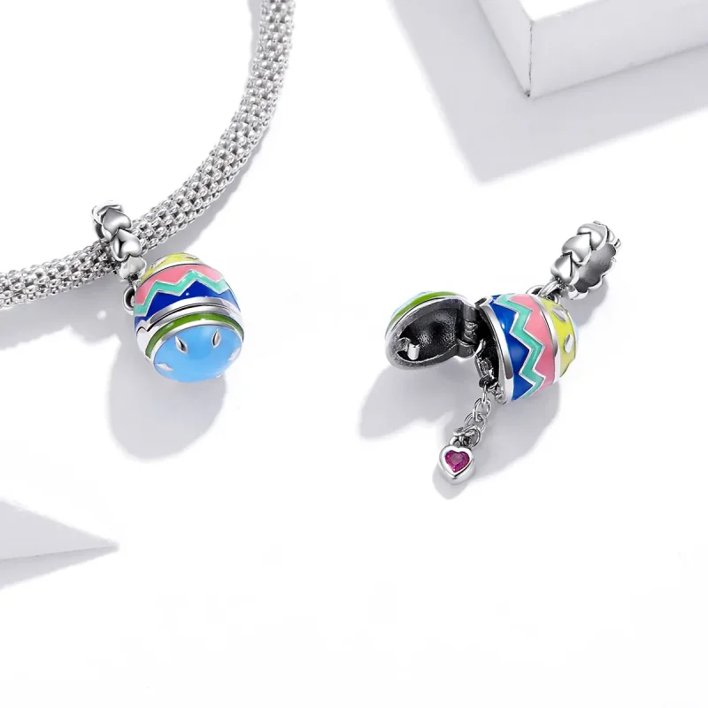 (image for) Pandora Style Silver Lucky Eggs Dangle - SCC1753 - View 4