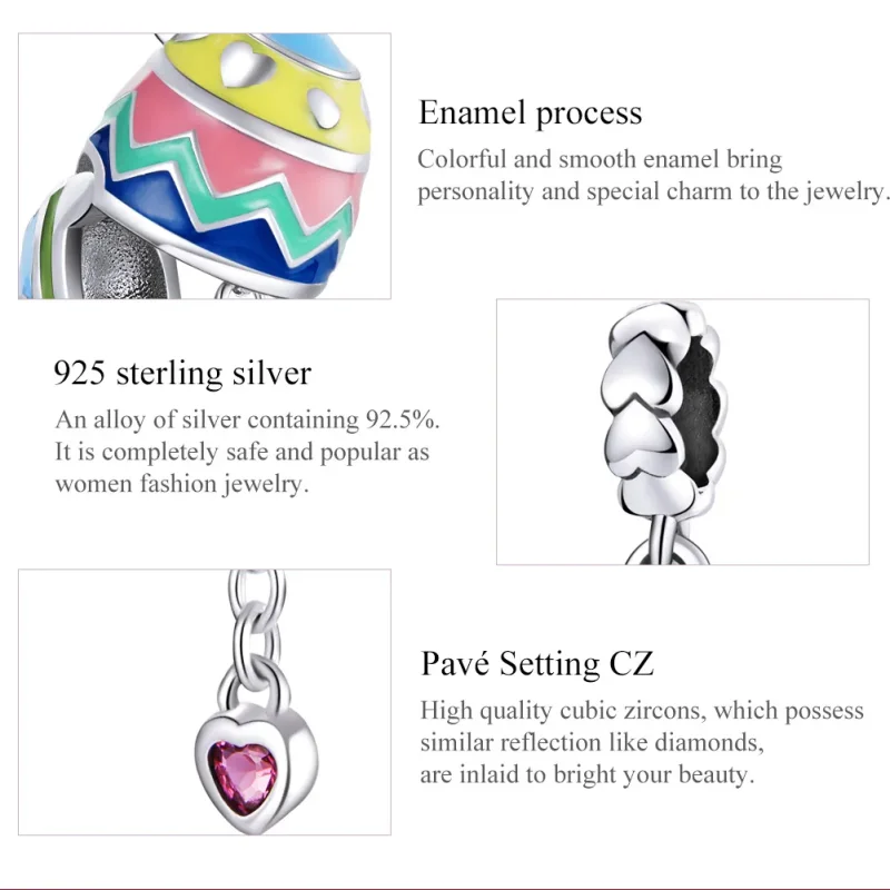 (image for) Pandora Style Silver Lucky Eggs Dangle - SCC1753 - View 7