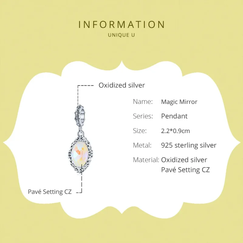(image for) Pandora Style Silver Magic Mirror Dangle - SCC1815 - View 6