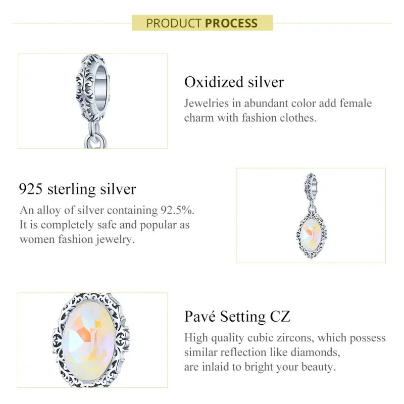 (image for) Pandora Style Silver Magic Mirror Dangle - SCC1815 - View 7