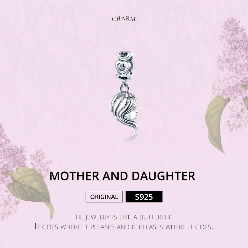 (image for) Pandora Style Silver Mother And Daughter Dangle - BSC275 - View 6