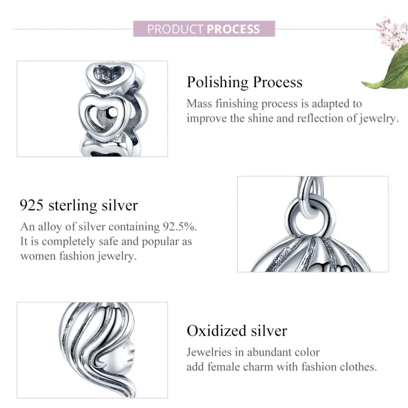 (image for) Pandora Style Silver Mother And Daughter Dangle - BSC275 - View 8