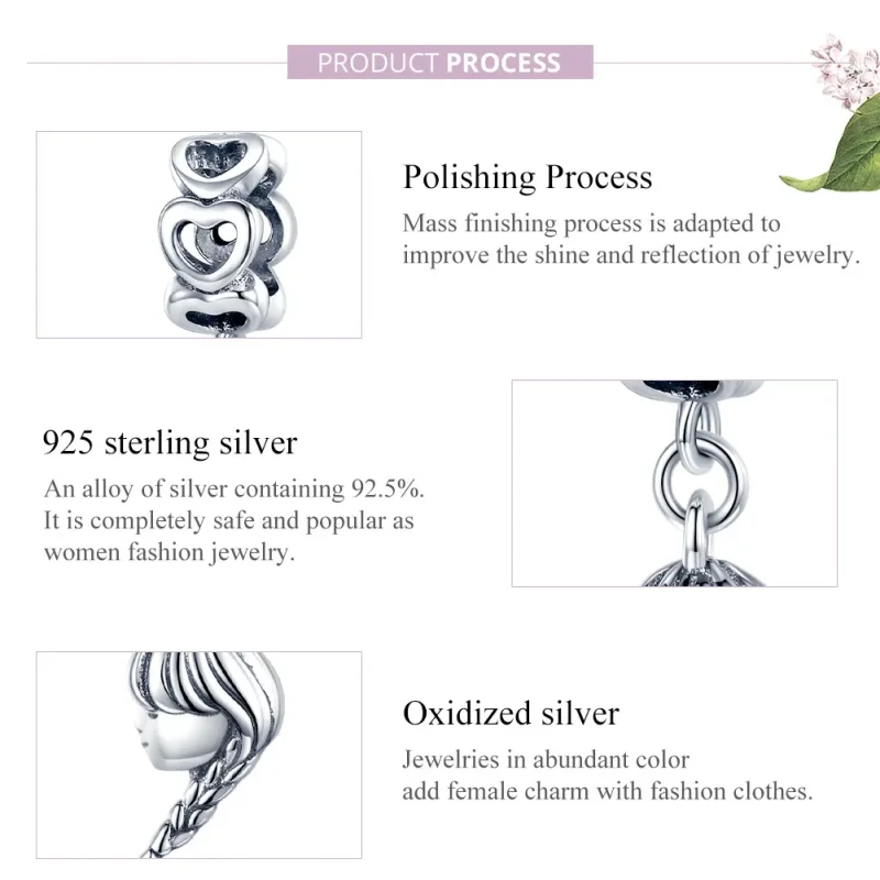 (image for) Pandora Style Silver Mother And Daughter Dangle - BSC276 - View 8
