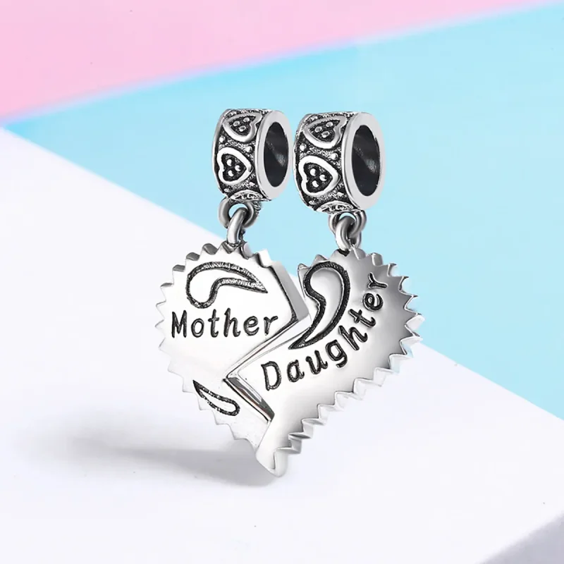 (image for) Pandora Style Silver Mother And Daughter Dangle - SCC427 - View 3