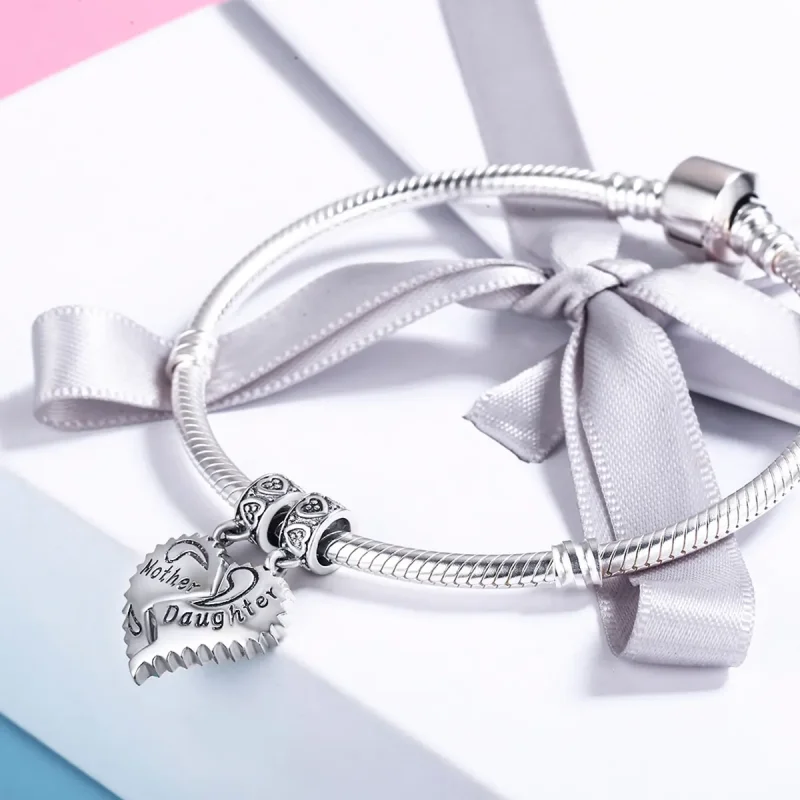 (image for) Pandora Style Silver Mother And Daughter Dangle - SCC427 - View 4