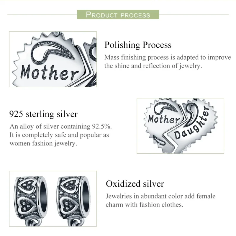 (image for) Pandora Style Silver Mother And Daughter Dangle - SCC427 - View 7