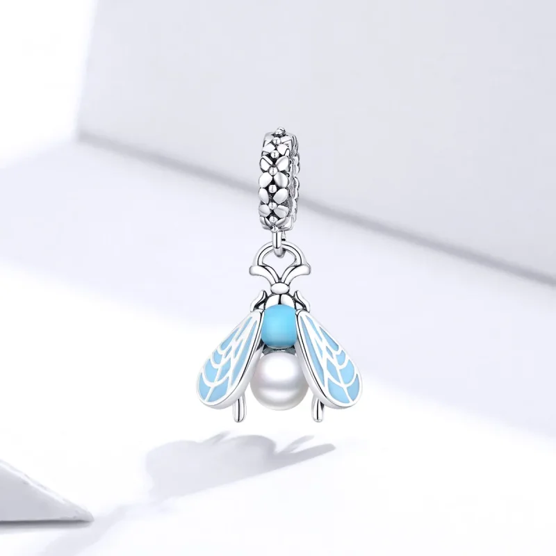(image for) Pandora Style Silver Moths Dangle - SCC1479 - View 2