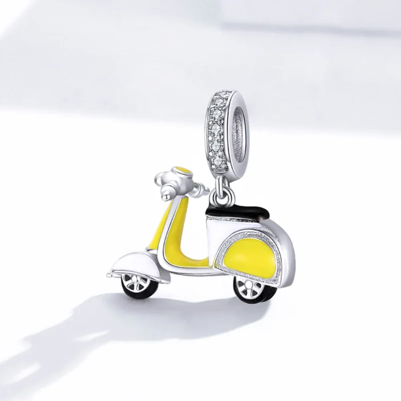 (image for) Pandora Style Silver Motorcycle Dangle - BSC136 - View 2