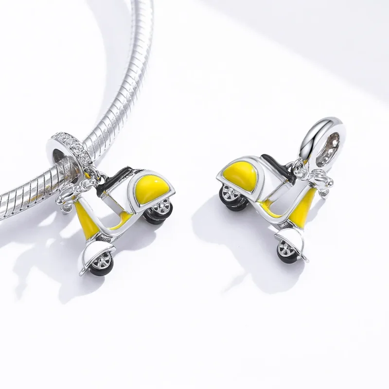 (image for) Pandora Style Silver Motorcycle Dangle - BSC136 - View 4